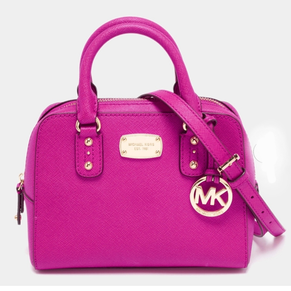 Michael Kors Fuchsia Leather Mini Cindy Satchel - Picture 1 of 13
